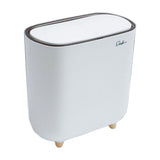 Pop Up Lid Trash Can, Narrow Body Small Trash Bin with Removable Bucket for Bathroom Kitchen Office, V1192-AZ-W-30019