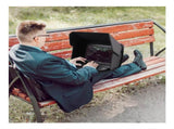 M Size Portable Laptop Sun Shade and Privacy Hood - Foldable Anti-Glare Screen Cover with Storage V888-ELOSUNG56494