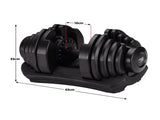 Powertrain 40kg Adjustable Dumbbell Home Gym Exercise Equipment Free Weights DMB-BF2-040-1