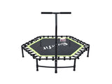 Everfit 48inch Hexagon Fitness Trampoline Rebounder Adjustable Handrail Green TRAMPO-C-MINI48-H-GNBK