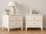 Artiss 2x Bedside Table 2 Drawers Bedroom Storage Nightstand White FURNI-G-BS-01-WHX2