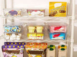 8-Pack Stackable Fridge Storage Organiser Bins with Lids, Clear Produce Drinks Container for V1265-YY-252