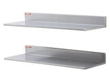 8.6" x 24" Stainless Steel Shelf, Wall Mounted Floating Shelving with Backsplash, 44 lbs Load V952-BGSCTTLL86242HBE0V0