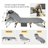 KILIROO Adjustable Portable Folding Bed with Mattress and Headrest KR-FBM-100-KX V227-5227715011160