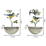 Set 2 Assorted Colourful Bird Wall Planters 24x40cm V637-71640PLN