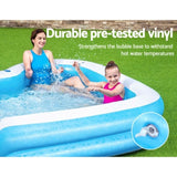 Bestway Kids Pool 305x274x46cm Inflatable Above Ground Swimming Pools 1207L BW-POOL-KID-SQ-54321