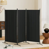 Artiss 3 Panel Room Divider Screen 260x180cm Fabric Black RD-D-PLY-260-BK