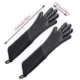 Extra Long Professional Silicone Oven Mitt, Heat Cooking Glove With Internal Cotton For V1369-AZ3-W-11477