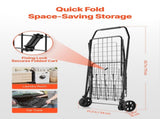 Shopping Cart, Folding Grocery Utility Cart with Dual Baskets, Waterproof Liner & Wheels, 45 KG V952-XYC2ZDSTCSJSJVKLW001V0