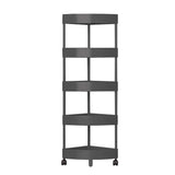 Detachable 5-Tier Bathroom Corner Shelf Organizer with Rolling Wheels and Drainage Holes, Durable V1370-AZ4-13568