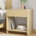 Artiss Bedside Table Drawer Open Shelf Pine FUR-T-BS-01-WD