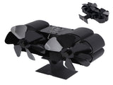 6 Blades Heat Powered Stove Fan Dual Head Fireplace Fan Home Non Electric Fan Black V1294-YM0512-3114220099911