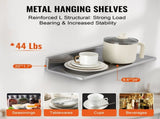 8.6" x 24" Stainless Steel Shelf, Wall Mounted Floating Shelving with Backsplash, 44 lbs Load V952-BGSCTTLL86242HBE0V0