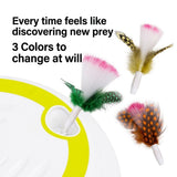 Interactive Electric Cat Toy with Feather Wand, 3 Replaceable Heads, Adjustable Speed, USB-C V1341-ZY-ZJGNH4VG-WHITE