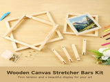 24PCS Wooden Canvas Stretcher Bars Kit with Thumbtacks, Storage Box & Tacks Remover, Oil Painting V1369-AZ3-W-08734