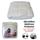 Cotton Japara Cover Microfiber Filling Mattress Protector Single V442-ABR-MATTRESSP-MICROFIBER-WHITE-SB