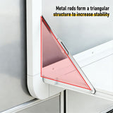 Heavy Duty Folding Caravan Table 800 x 450mm Full Metal Frame, Lockable, 50kg Max Capacity, White V1181-AT005-WH