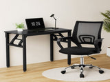 Artiss Computer Desk Mesh Office Chair Set Foldable Home Study Table Black MET-DESK-FD-80-2004-BK