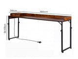 Levede Overbed Table 180cm 84-109cm Mobile with Charging Station Bedroom Brown NI1102-AU
