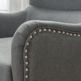 Vintage Grey Fabric High Back Padded Armchair V1041-JLC-1081MIDGREY