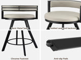 Artiss Bar Stools Set of 4 Swivel Kitchen Chair Metal Counter Beige Leather BA-TW-W0098-BGX4