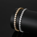 Heart Tennis Bracelet for Women with Micro-Paved Zirconia, 7 Inch Silver Bracelet V1188-MS-617-126