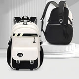 Lightweight Youthful Spine-Protecting Backpack Oxford Fabric Water-Resistant Large Capacity, V1232-SJB-SB-001