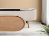 Coffee Table Storage Ottoman - Corduroy Padded Blanket Box Bench ESME CREAM V274-FT-VR-945CGL-CR