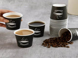 2880x Premium Paper Small Coffee Cups 2.5oz for Espresso Macchiato Piccolo Short Black - Black V563-PA0320-60-1BOX