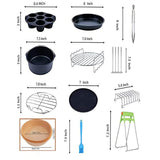 12pcs Air Fryer Accessories Pizza Tray Toast Rack Insulation Pad Home Kitchen Parts Air Fryer V1192-AZ-W-10520