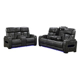 3-2 Seater Electric Air Leather Dark Grey Recliner Set V43-SET-EMP-3R-2RGR