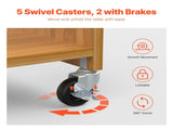 Folding Sewing Table with Lockable Wheels Shelves Trays Door Wood Color V952-FRZJYXXKZDBH6WYM1V0