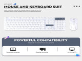 Backlit Gaming Keyboard and Ergonomic Mouse Combo with Mechanical Feel, White Design for PC and V1369-AZ3-W-14353