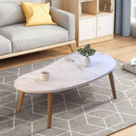 SOGA 2X 80x40cm White Stone Pattern Living Room Nordic Coffee Table Modern Style TABLETEA12X2