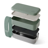 Monbento Mb Sense Original The Two-Tier Metal Food Container Sense Original - Natural Green V398-MO-70460044