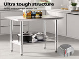 Cefito Stainless Steel Kitchen Benches Work Bench 910x610mm 430 SSKB-430S-36