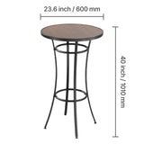 Outdoor Round Bar Table, 60 cm Counter Bar Height Bistro Table, Patio Dining Tables with V952-HXZCLTJBZYX2Z6Y3K001V0