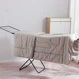 Large Double-Wing Floor-Standing Folding Clothes Drying Rack-Black V1161-109744