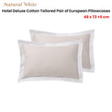 Accessorize Pair of White/Natural Tailored Hotel Deluxe Cotton Standard Pillowcases V442-HIN-PILLOWC-HOTELTAILORED-WHITENATURAL-ST