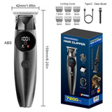 Hair Grooming Kit-Men's Electric Hair Clipper and Nose Trimmer Set - Stainless Steel Blade, LCD V888-ELOSUNG56161