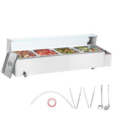 VEVOR Commercial Electric Food Warmer Countertop Buffet 4*8Qt with Glass Shield V952-SYSPBWQBLZK4RHM29V3