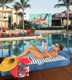 Spire Adalus Luxury Pool Lounge Blue Stripe RL-935B V1032-SP-ADALUS-935B