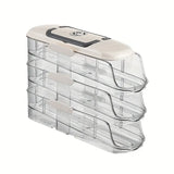 (Single row and three floors)Egg Holder for Fridge Stackable Pull Out Drawer with Handle Removable V1385-JDH-WU-904-002