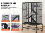 69" Metal Small Animal Cage 4-Tier Rolling Ferret Cage with Tray 3 Ramps V952-JSXDL301869I2SROXV0