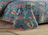 100% Cotton Teal Floralia Garden Coverlet Bedspread Set V745-MMPAC060963Q13U