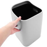 Plastic Wastebasket Grey Double Layer Trash Bin for Bedroom and Kitchen V1369-AZ3-W-13260
