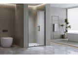 40mm Adjustable Contemporary Wall to Wall Black Sliding Shower Screen 116-120cm V63-848401