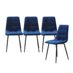 Levede 4x Dining Chairs Kitchen Velvet Blue CH1057-FL-4-BL