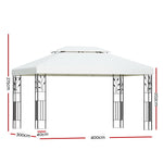 Instahut Gazebo 4x3m Marquee Outdoor Wedding Party Event Tent Home Iron Art Shade White GAZEBO-IR-LE-HF-4X3-WH-AB