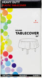 48 Round Tablecloths -BPA- Free Plastic, 84 inch, Dining Table Cover, White V1258-DP02-F-778